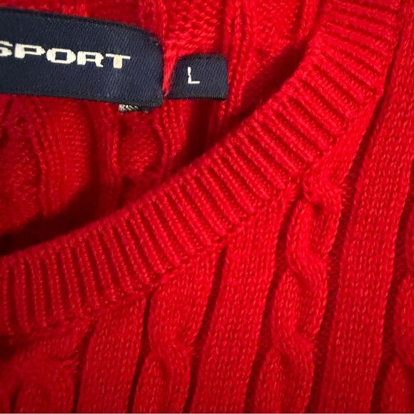 Ralph Lauren Red Cable Knit Cardigan - Picture 3 of 7